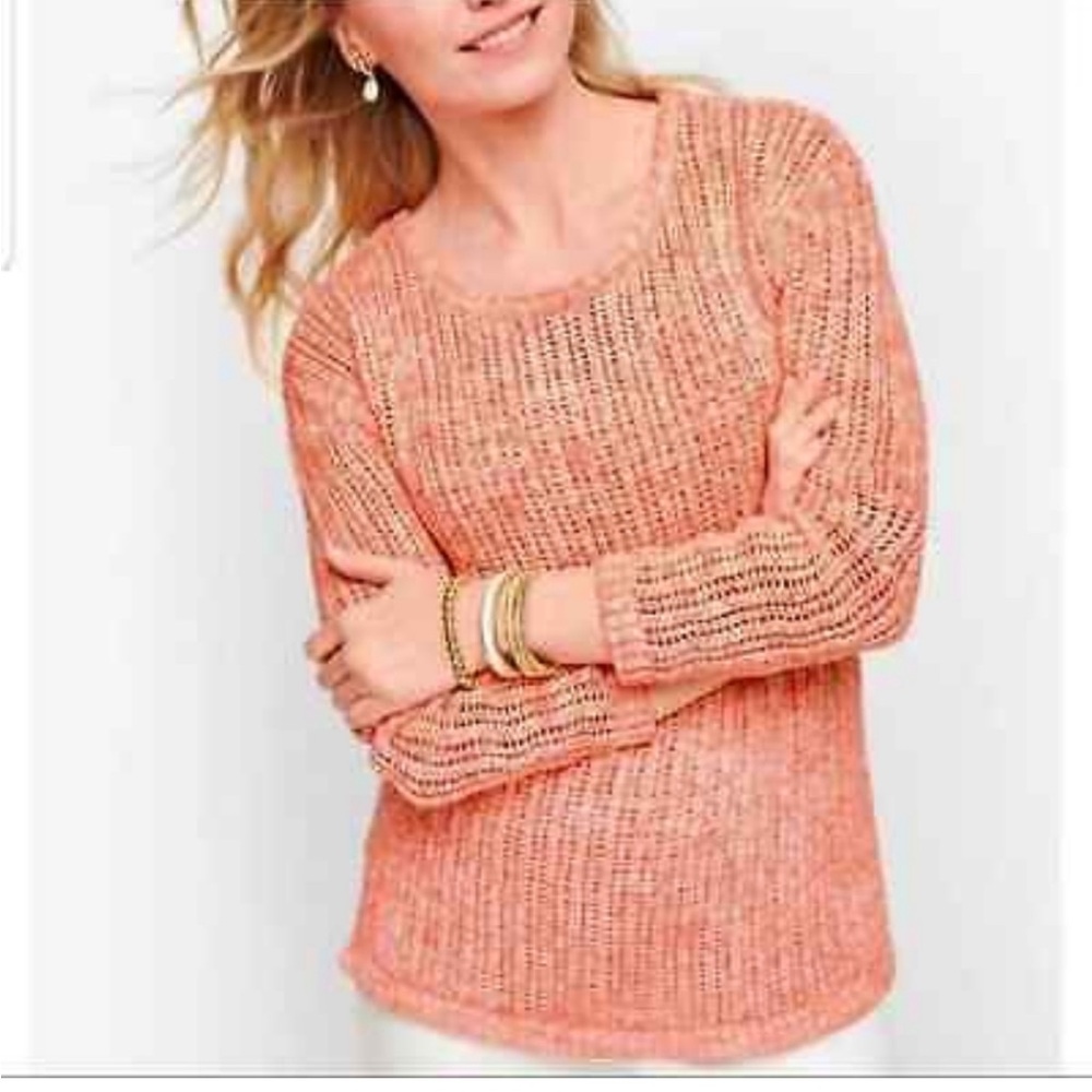 Talbots Coral Openwork Sweater